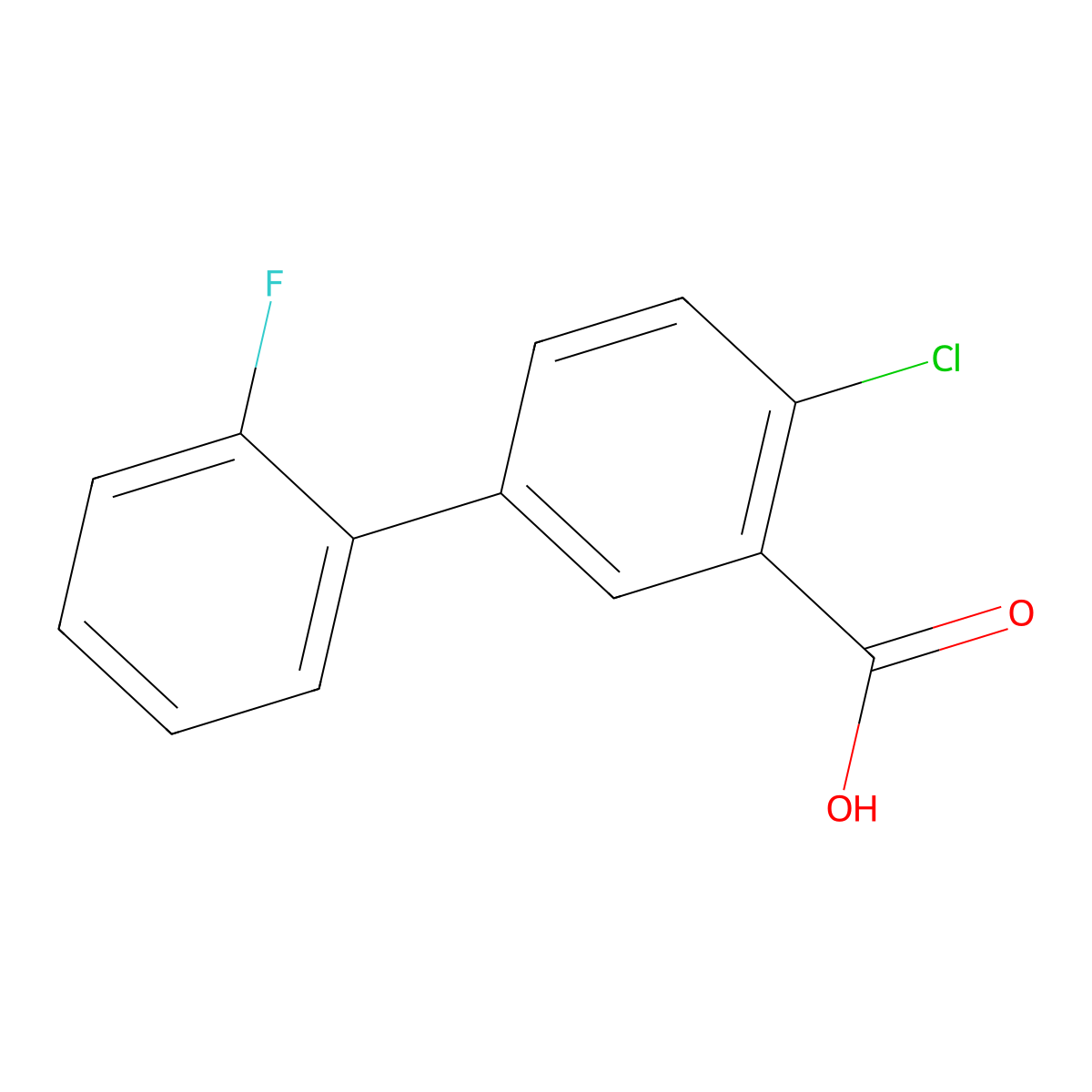 2-Chloro-5-(2-fluorophenyl)benzoic acid molecular structure, CAS 1214327-03-3