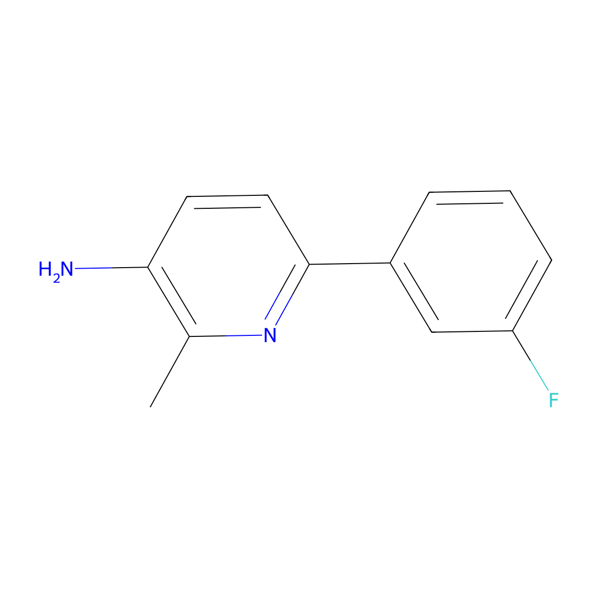 6-(3-Fluorophenyl)-2-methylpyridin-3-amine molecular structure, CAS 1214327-12-4