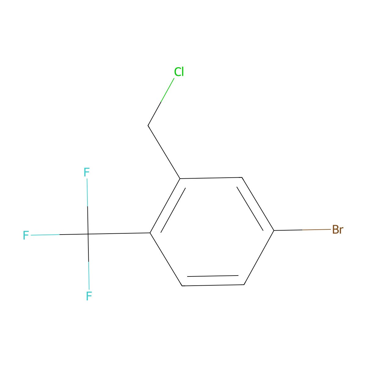 4-Bromo-2-(chloromethyl)-1-(trifluoromethyl)benzene molecular structure, CAS 1214327-38-4