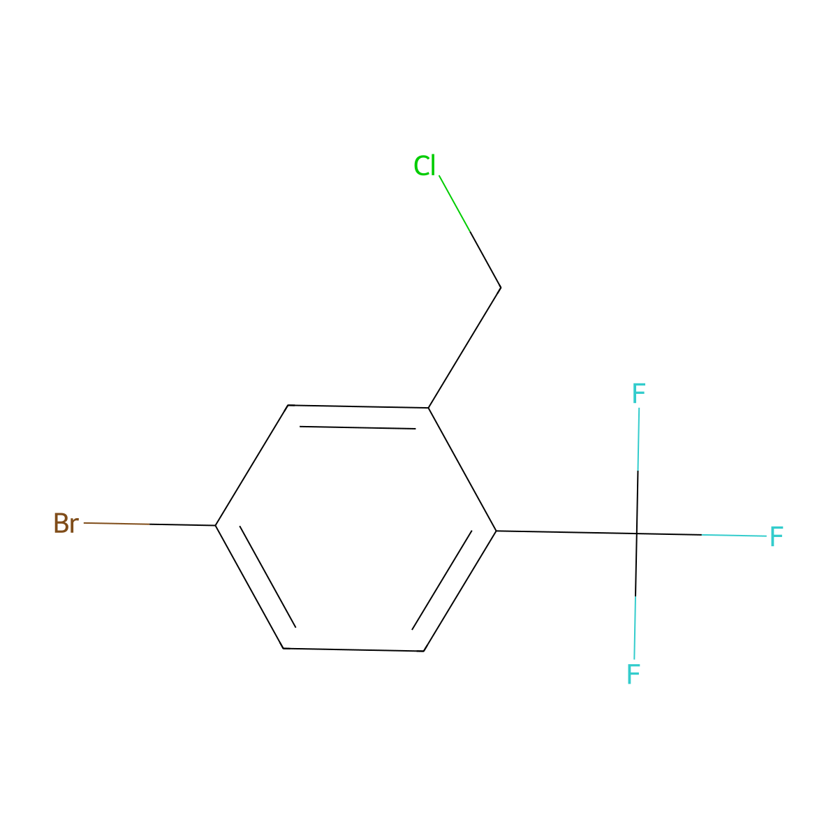 4-Bromo-2-(chloromethyl)-1-(trifluoromethyl)benzene molecular structure, CAS 1214327-38-4