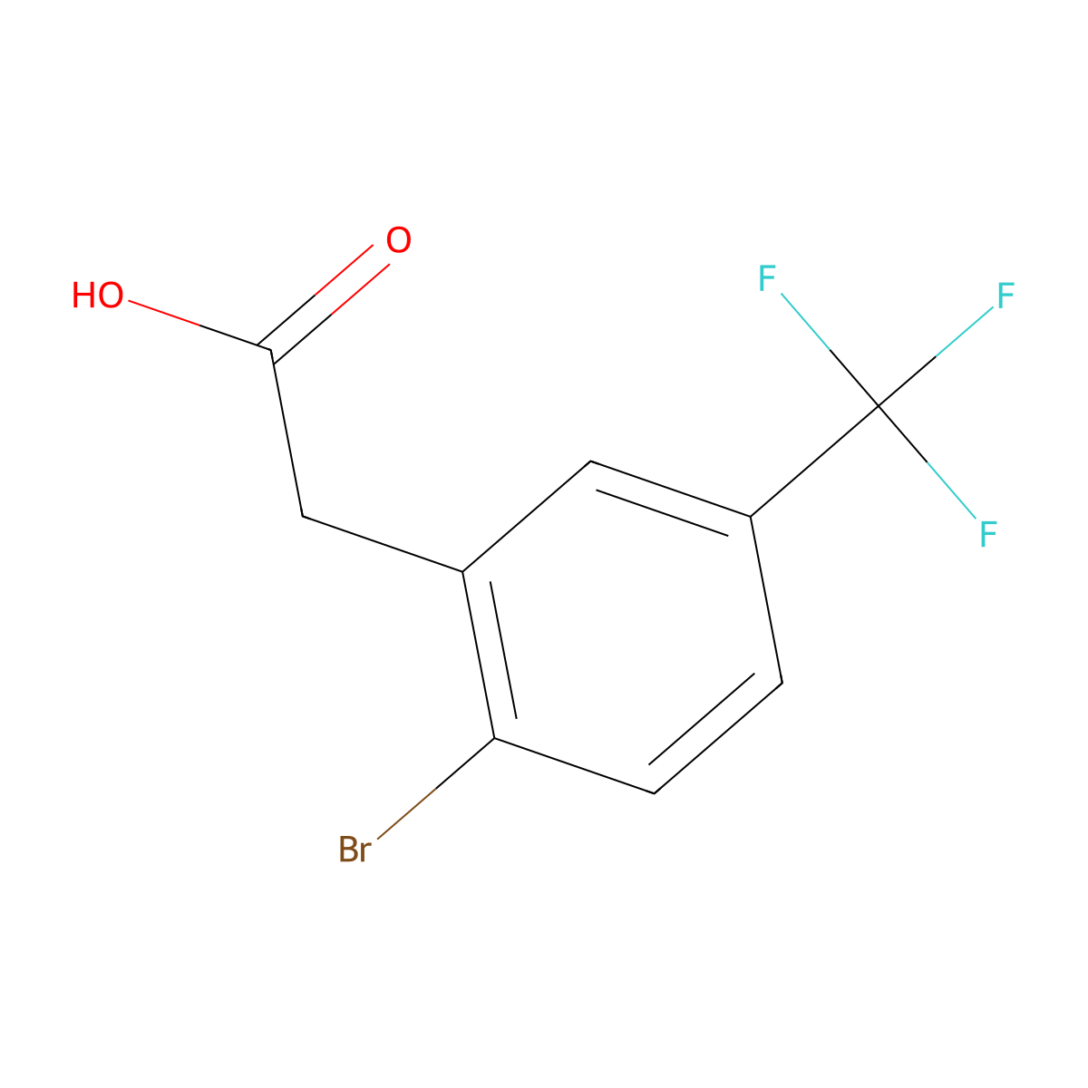 (2-Bromo-5-(trifluoromethyl)phenyl)acetic acid molecular structure, CAS 1214327-53-3