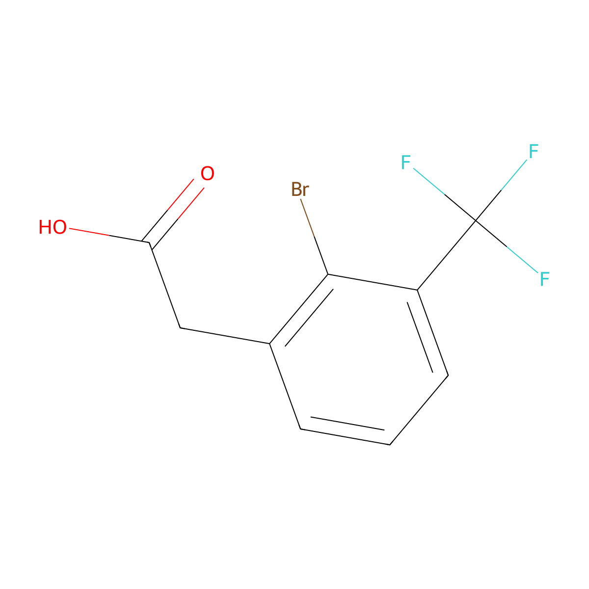2-[2-Bromo-3-(trifluoromethyl)phenyl]acetic acid molecular structure, CAS 1214327-60-2