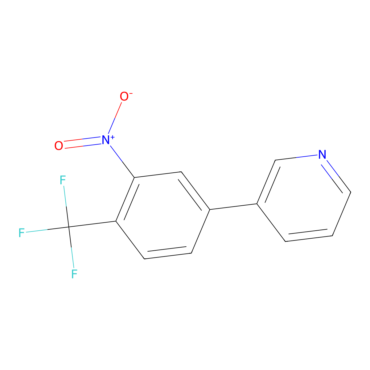3-[3-Nitro-4-(trifluoromethyl)phenyl]pyridine molecular structure, CAS 1214327-64-6