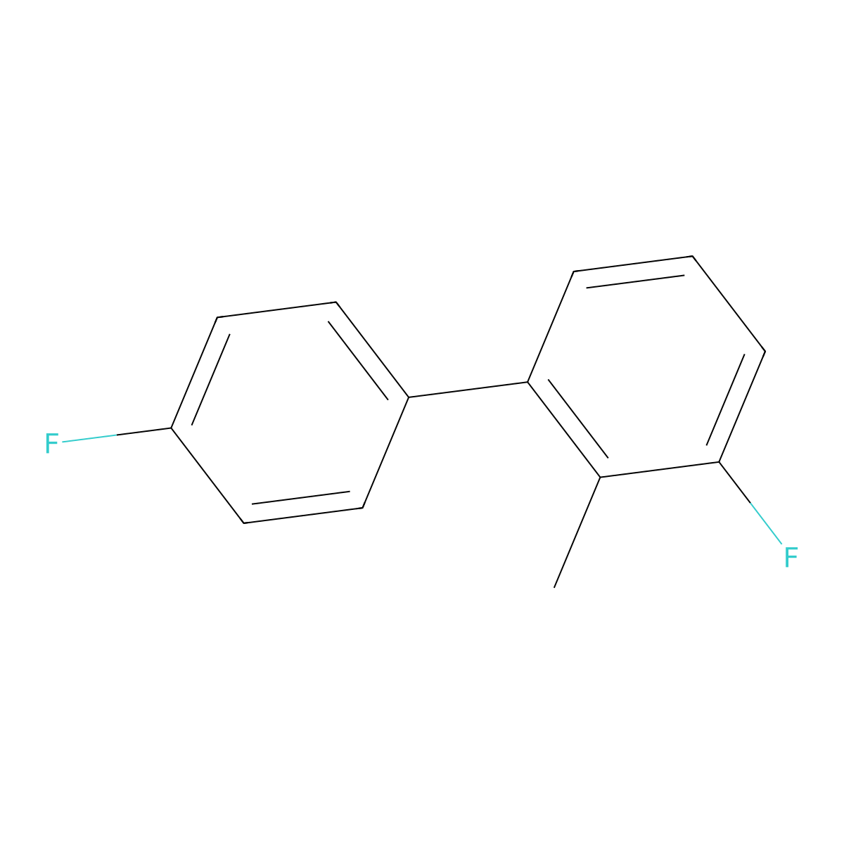 3,4'-Difluoro-2-methyl-1,1'-biphenyl molecular structure, CAS 1214327-66-8