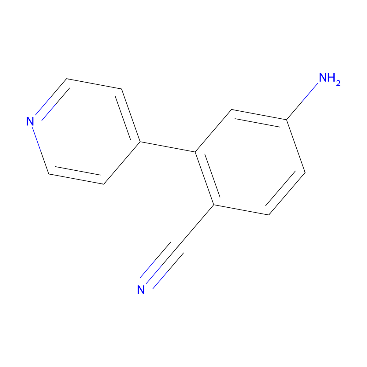 4-Amino-2-(pyridin-4-yl)benzonitrile molecular structure, CAS 1214327-67-9