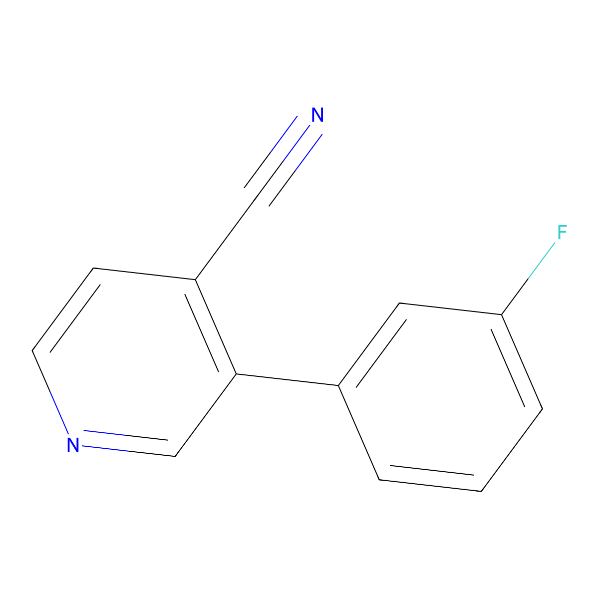 3-(3-Fluorophenyl)isonicotinonitrile molecular structure, CAS 1214327-84-0