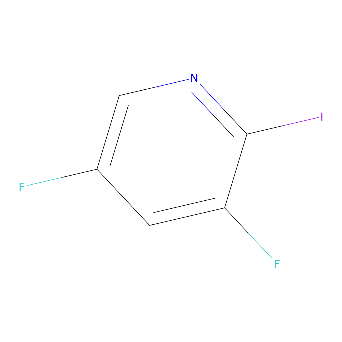 3,5-Difluoro-2-iodopyridine molecular structure, CAS 1214327-90-8