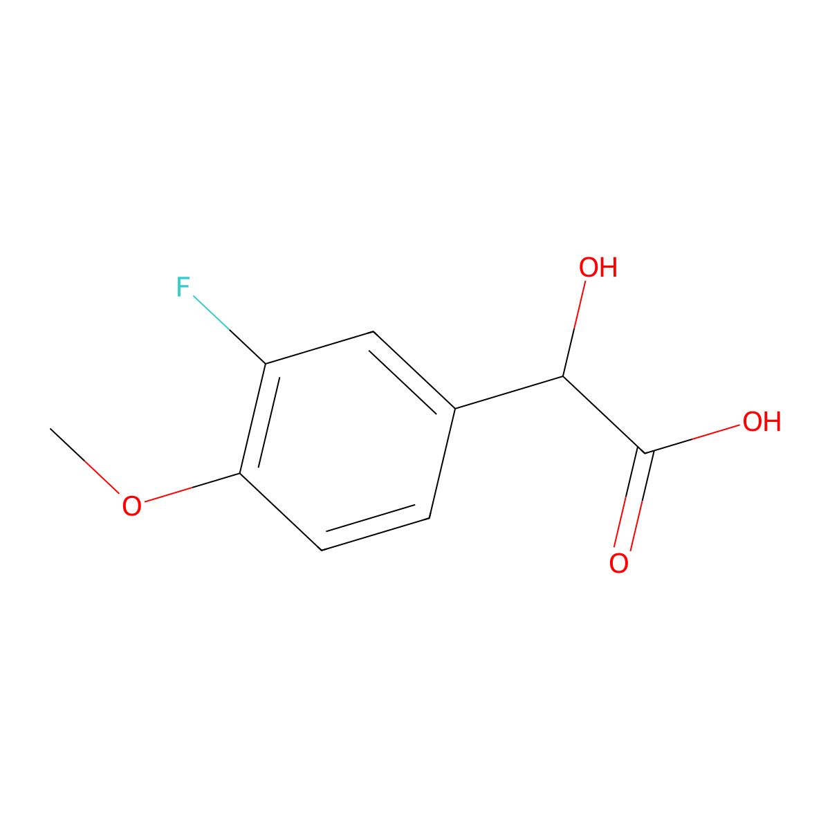 2-(3-Fluoro-4-methoxyphenyl)-2-hydroxyacetic acid molecular structure, CAS 1214328-02-5