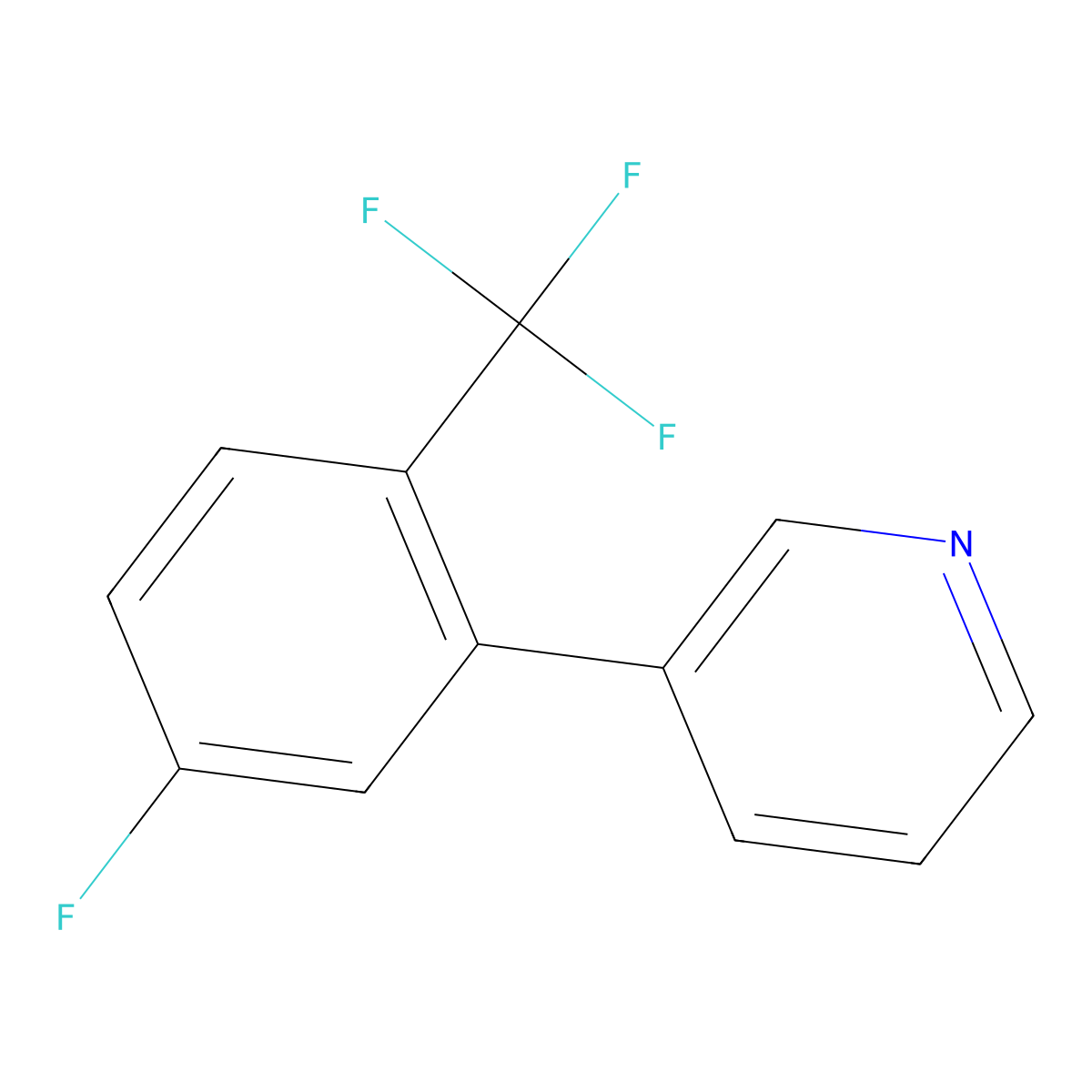 3-[5-Fluoro-2-(trifluoromethyl)phenyl]pyridine molecular structure, CAS 1214328-25-2