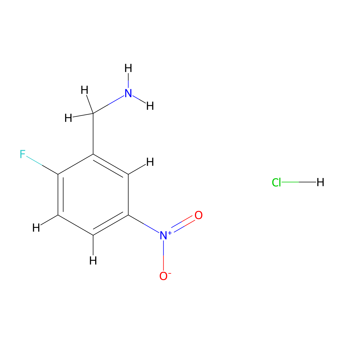 (2-Fluoro-5-nitrophenyl)methanamine hydrochloride molecular structure, CAS 1214328-26-3