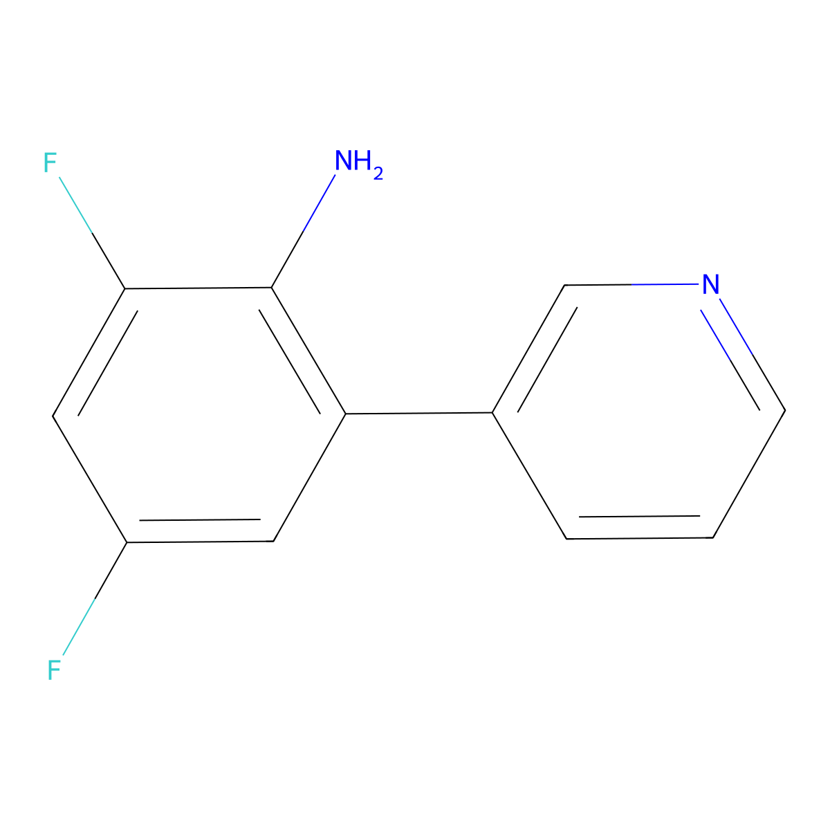 2,4-Difluoro-6-(pyridin-3-yl)aniline molecular structure, CAS 1214328-27-4