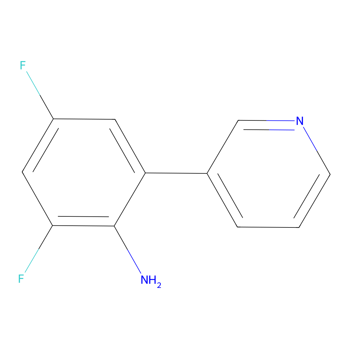 2,4-Difluoro-6-(pyridin-3-yl)aniline molecular structure, CAS 1214328-27-4
