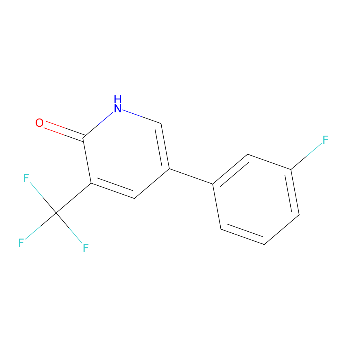 5-(3-Fluorophenyl)-3-(trifluoromethyl)pyridin-2-ol molecular structure, CAS 1214328-28-5