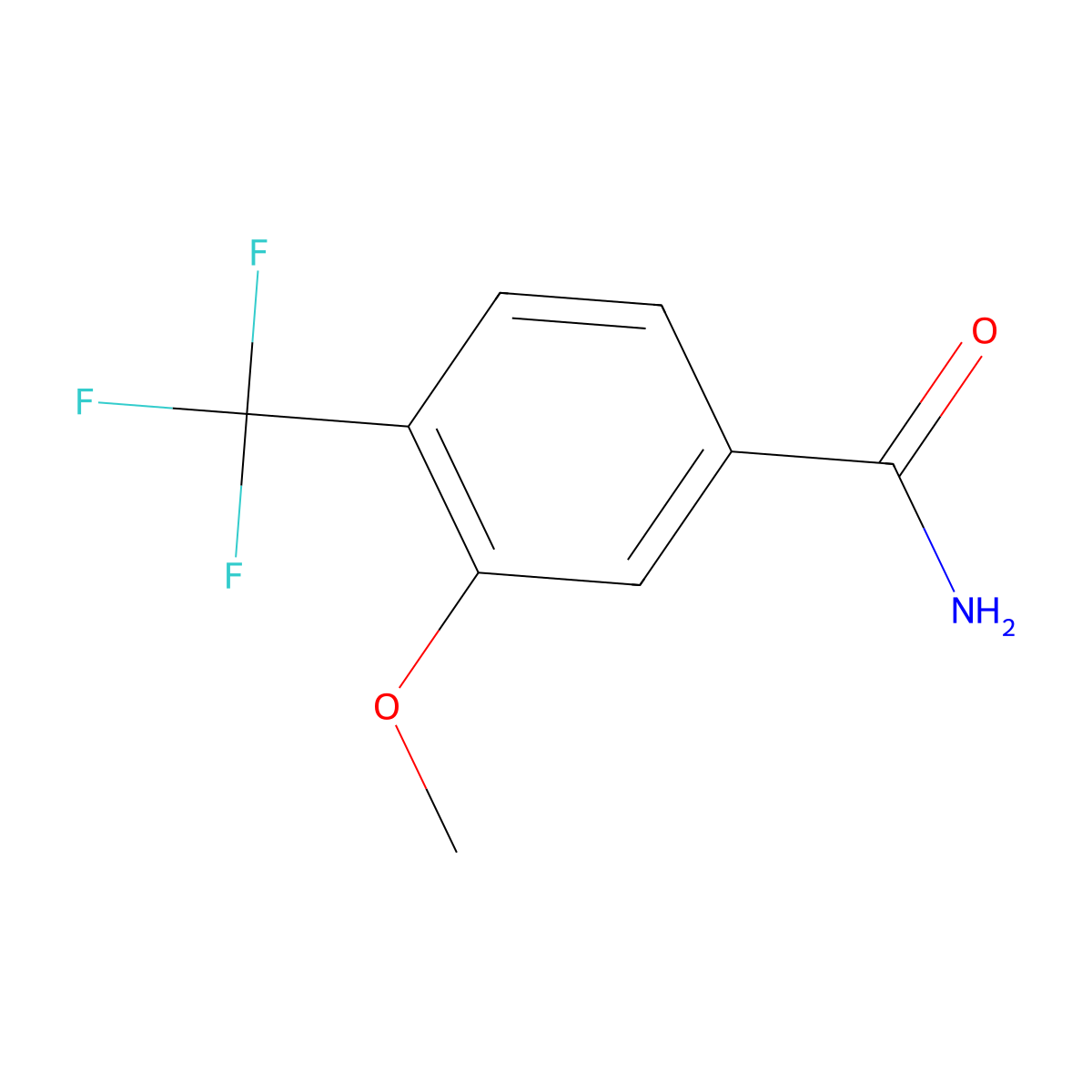 3-Methoxy-4-(trifluoromethyl)benzamide molecular structure, CAS 1214328-36-5