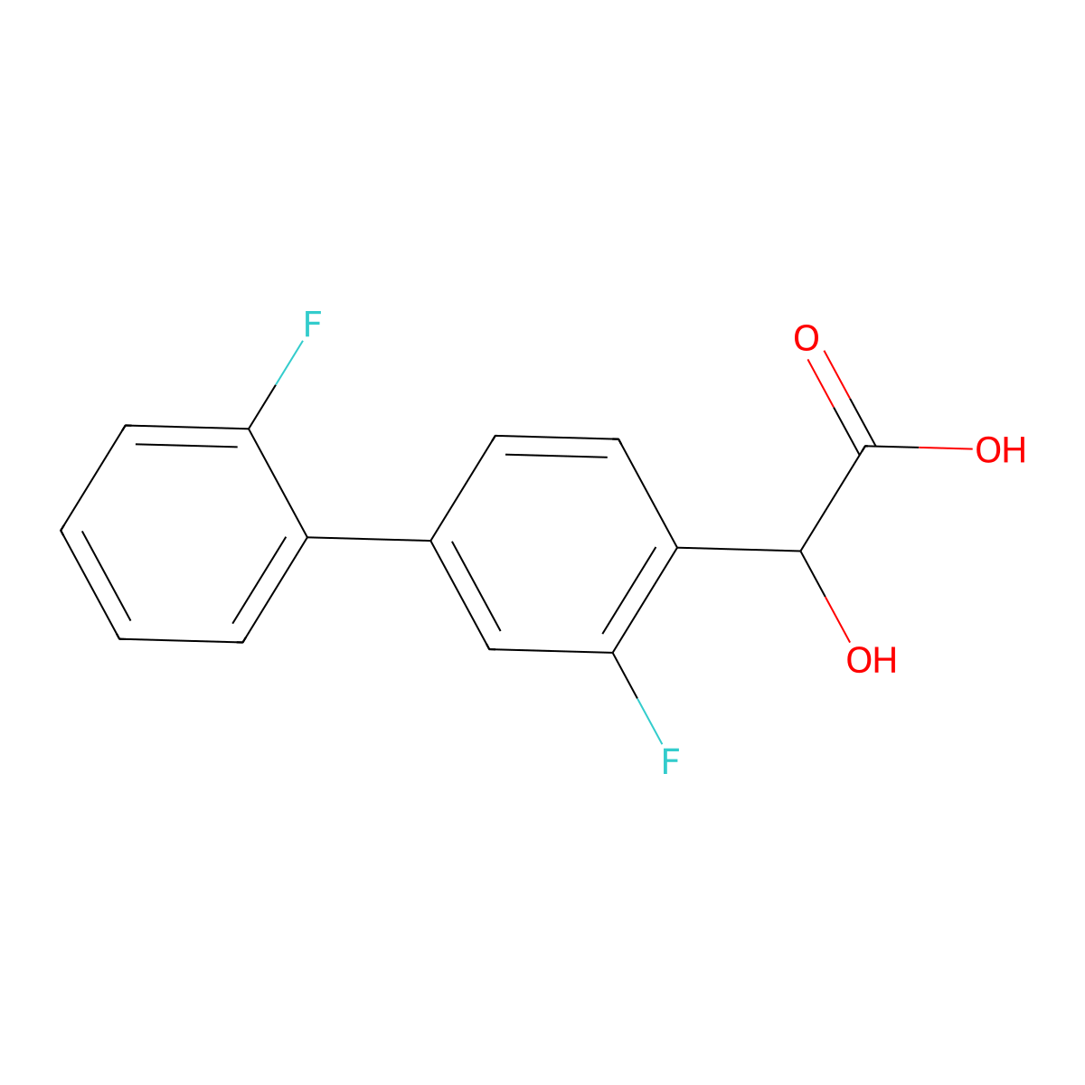 2-[2-Fluoro-4-(2-fluorophenyl)phenyl]-2-hydroxyacetic acid molecular structure, CAS 1214328-37-6