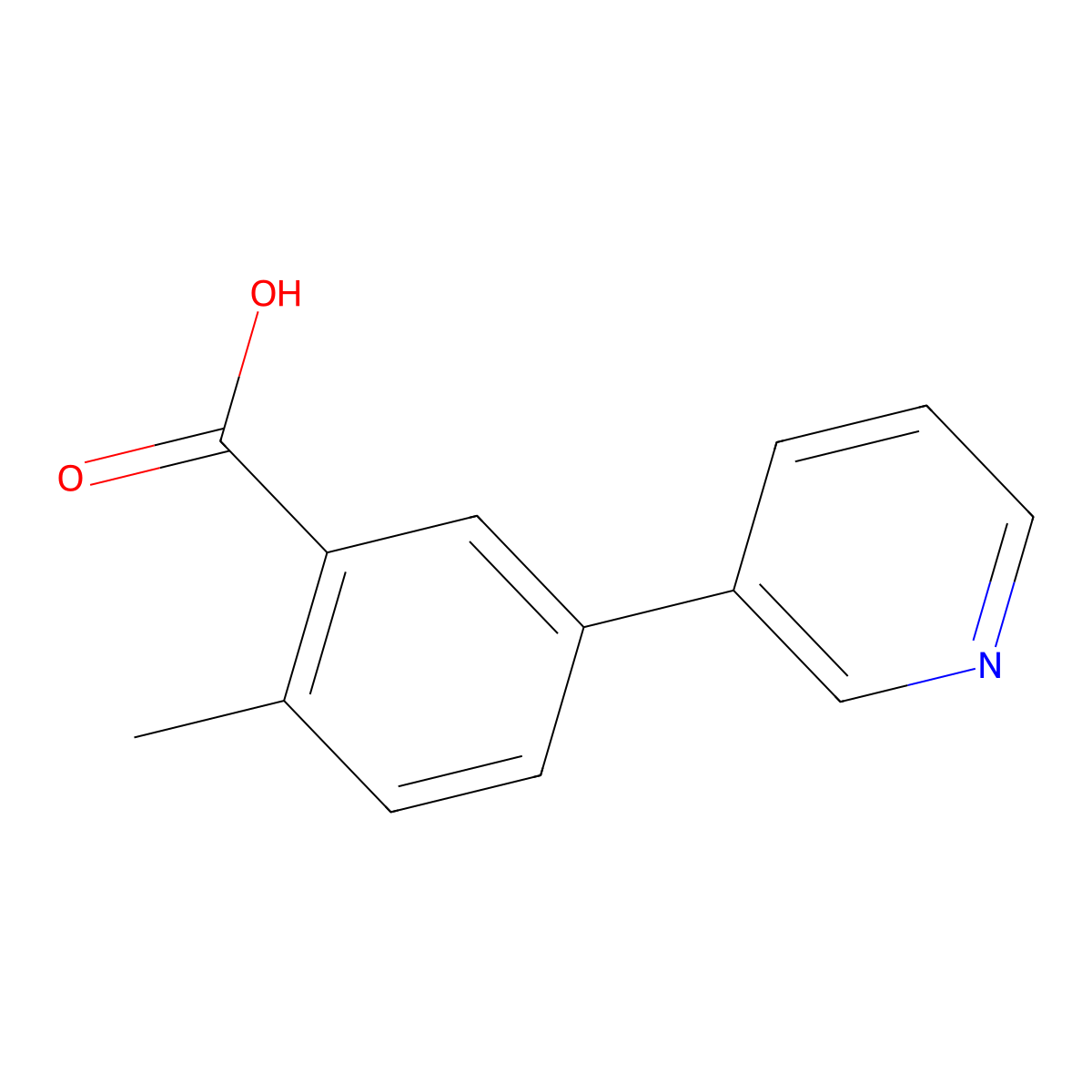 2-Methyl-5-(pyridin-3-yl)benzoic acid molecular structure, CAS 1214328-43-4