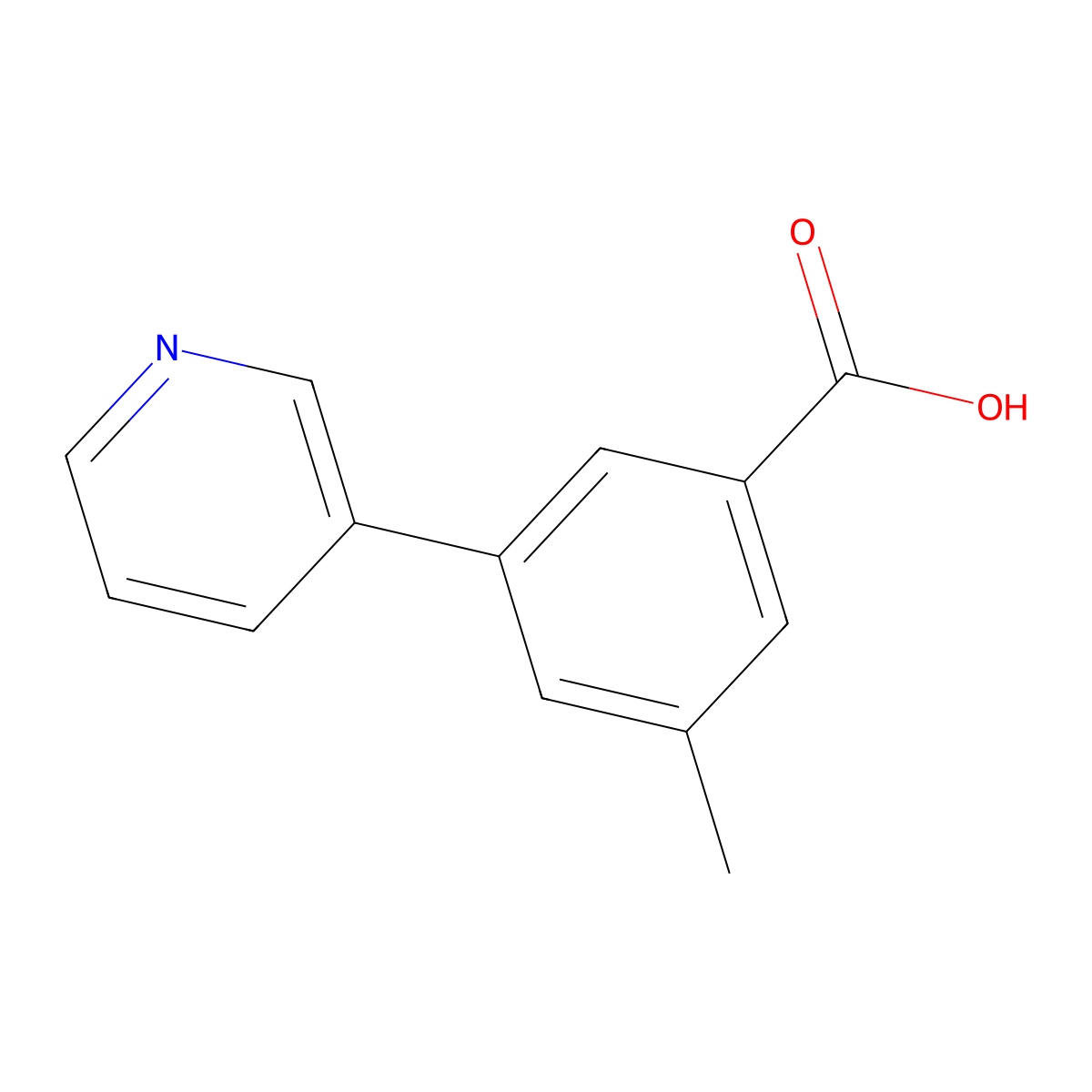 3-Methyl-5-(pyridin-3-yl)benzoic acid molecular structure, CAS 1214328-49-0
