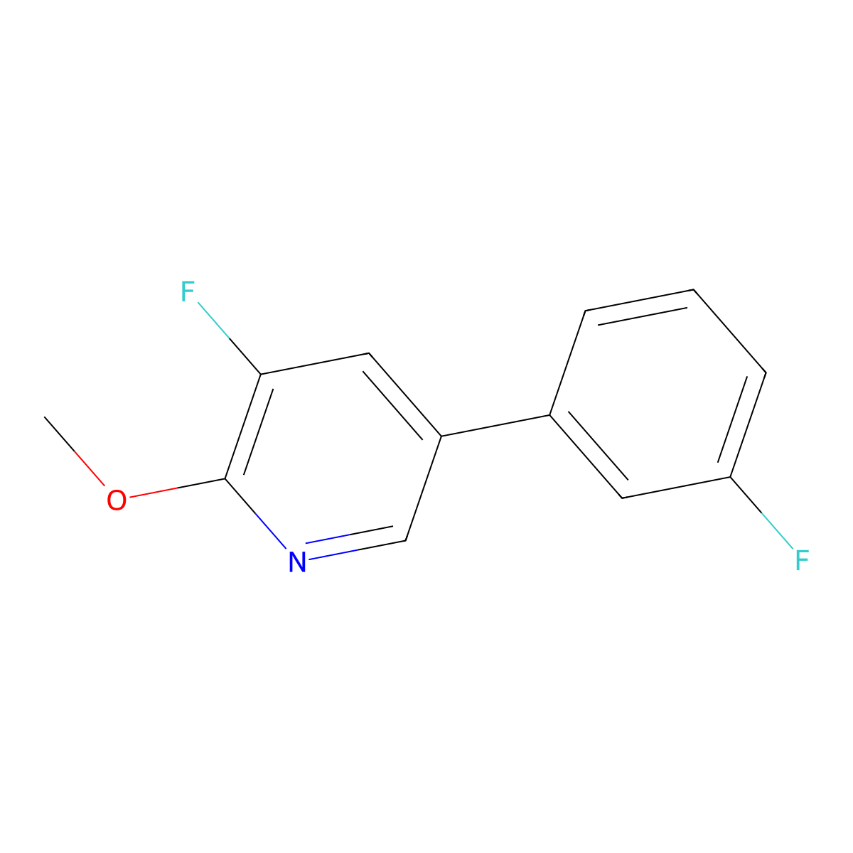 3-Fluoro-5-(3-fluorophenyl)-2-methoxypyridine molecular structure, CAS 1214328-59-2