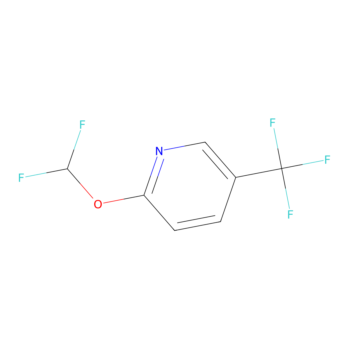 2-(Difluoromethoxy)-5-(trifluoromethyl)pyridine molecular structure, CAS 1214328-65-0