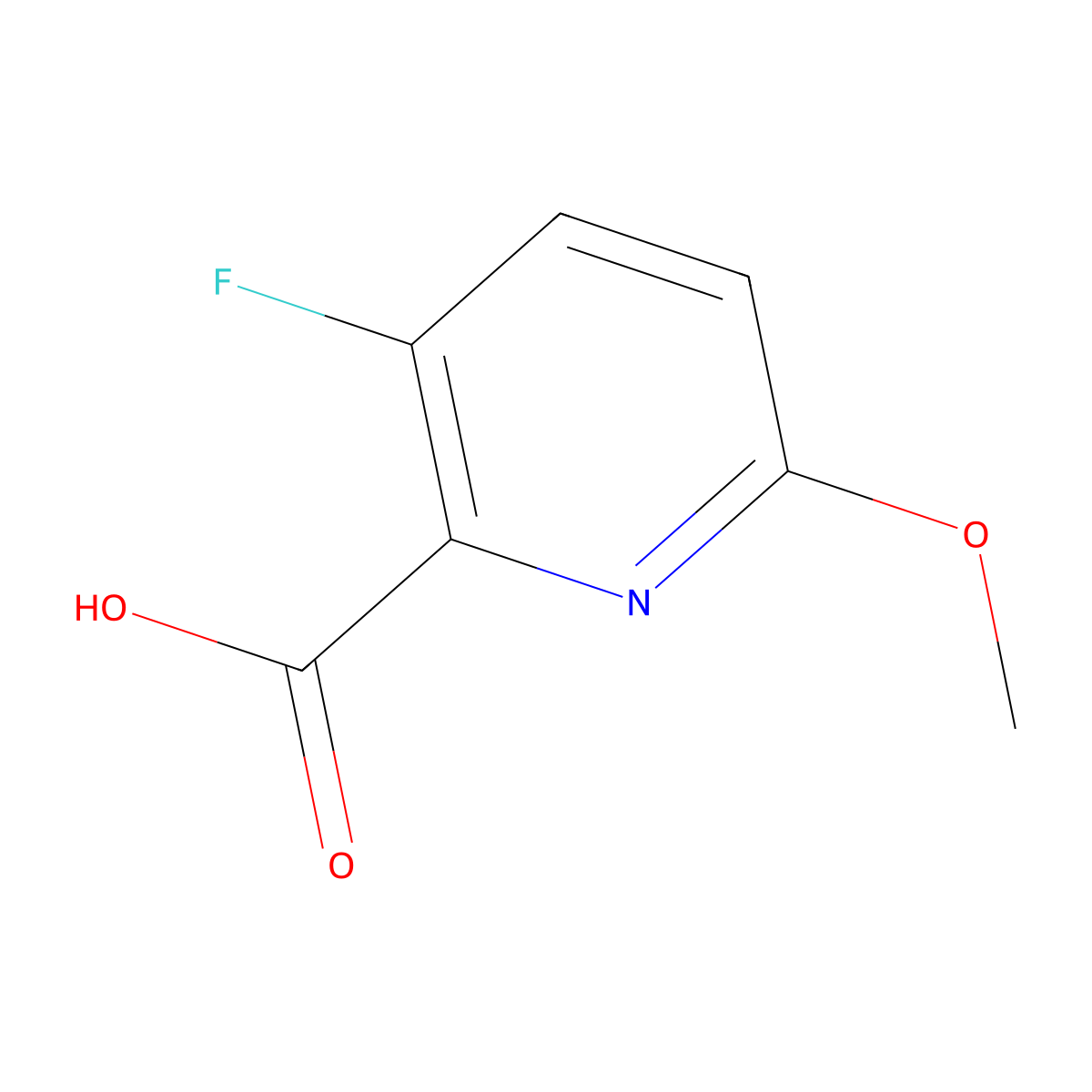 3-Fluoro-6-methoxypyridine-2-carboxylic acid molecular structure, CAS 1214328-79-6