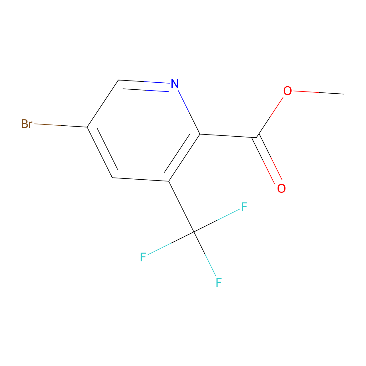 Methyl 5-bromo-3-(trifluoromethyl)pyridine-2-carboxylate molecular structure, CAS 1214328-84-3