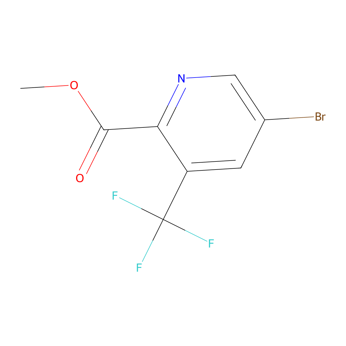 Methyl 5-bromo-3-(trifluoromethyl)pyridine-2-carboxylate molecular structure, CAS 1214328-84-3