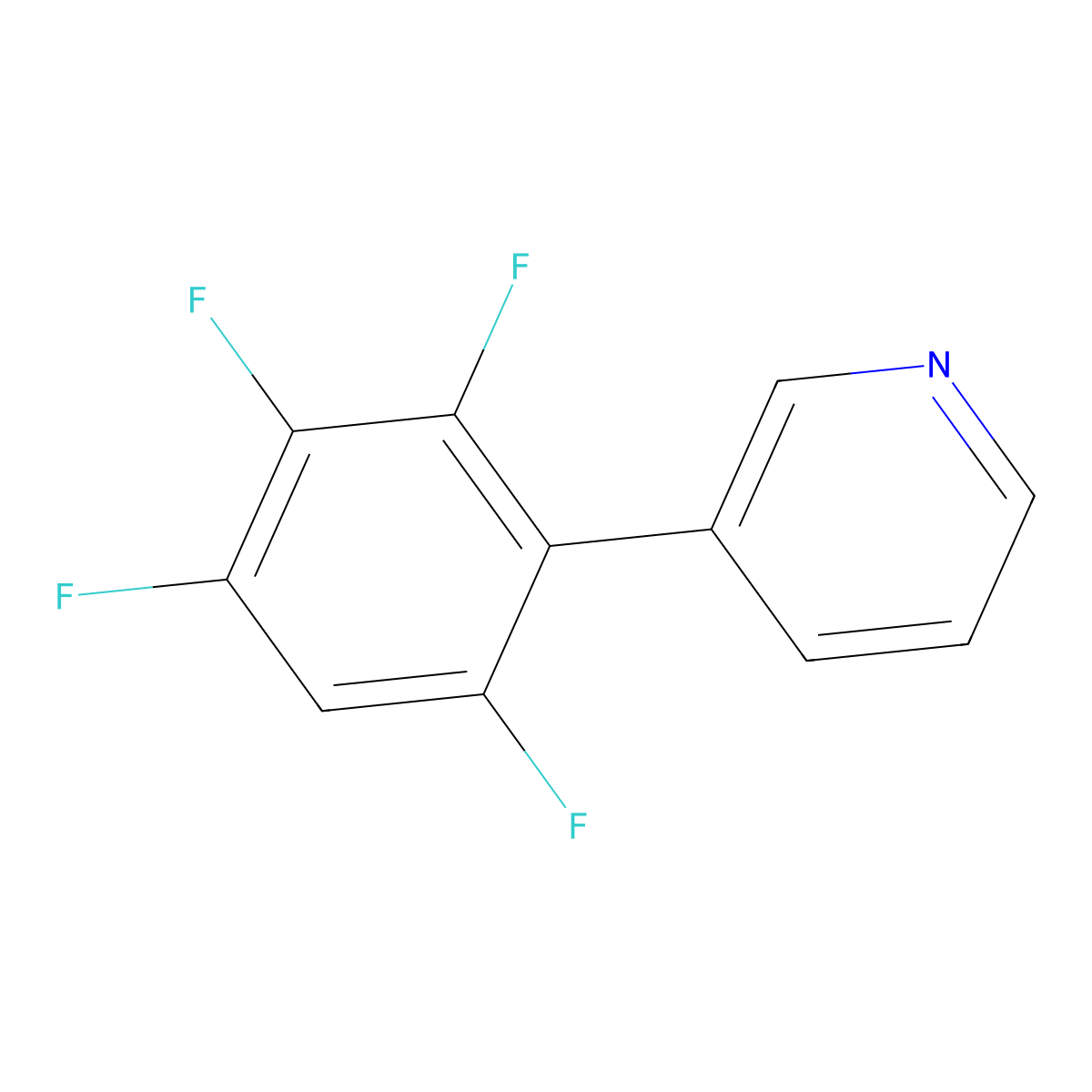 3-(2,3,4,6-Tetrafluorophenyl)pyridine molecular structure, CAS 1214328-87-6