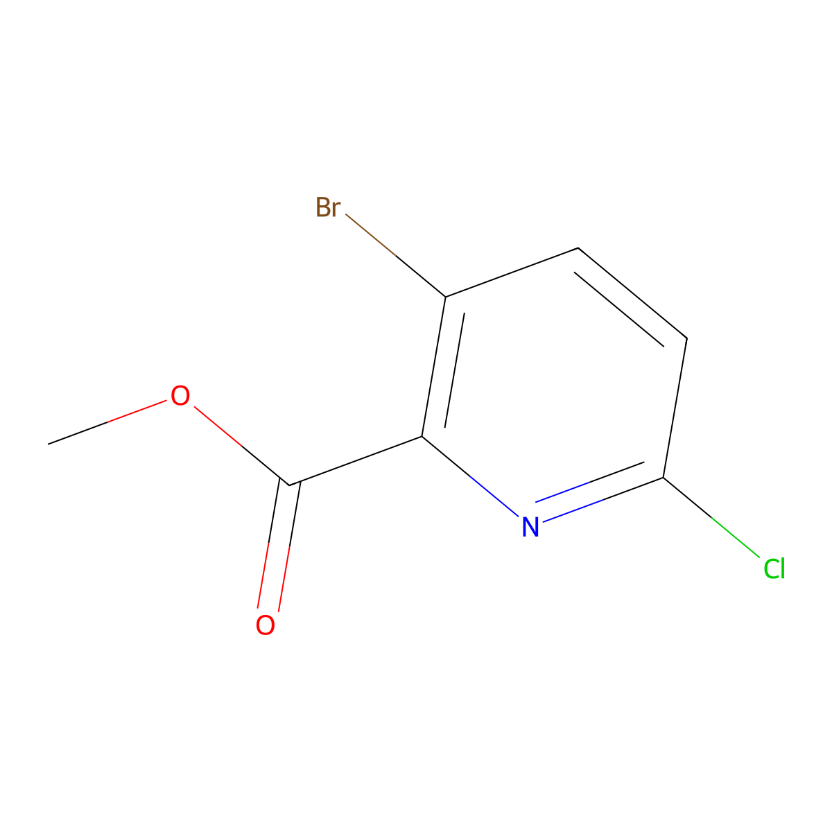 Methyl 3-bromo-6-chloropicolinate molecular structure, CAS 1214328-96-7