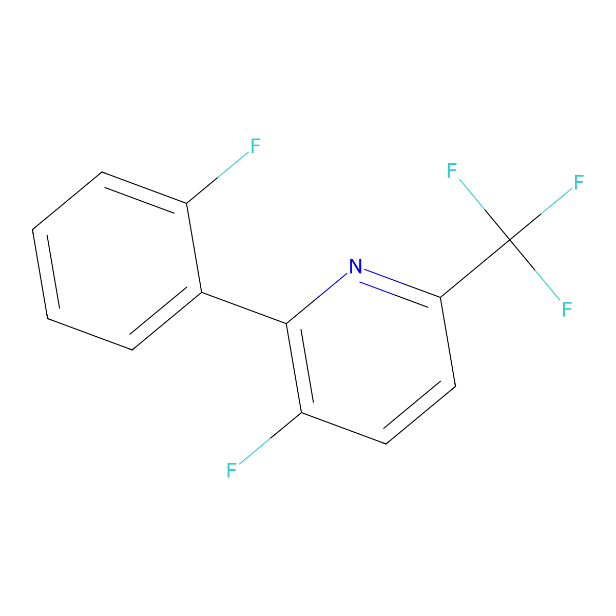 3-Fluoro-2-(2-fluorophenyl)-6-(trifluoromethyl)pyridine molecular structure, CAS 1214329-02-8
