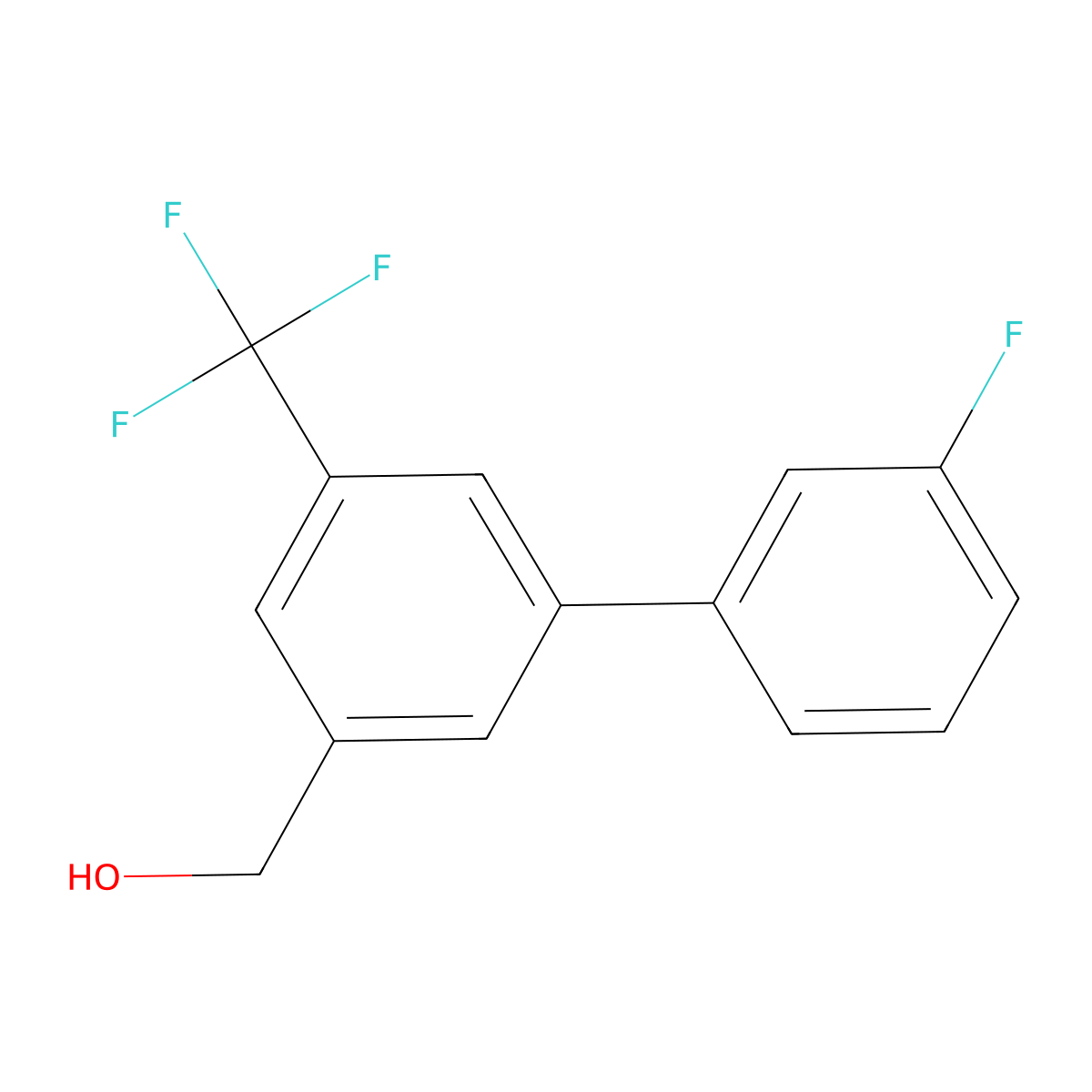 [3-(3-Fluorophenyl)-5-(trifluoromethyl)phenyl]methanol molecular structure, CAS 1214329-04-0