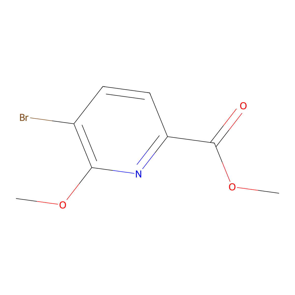 Methyl 5-bromo-6-methoxypicolinate molecular structure, CAS 1214329-07-3