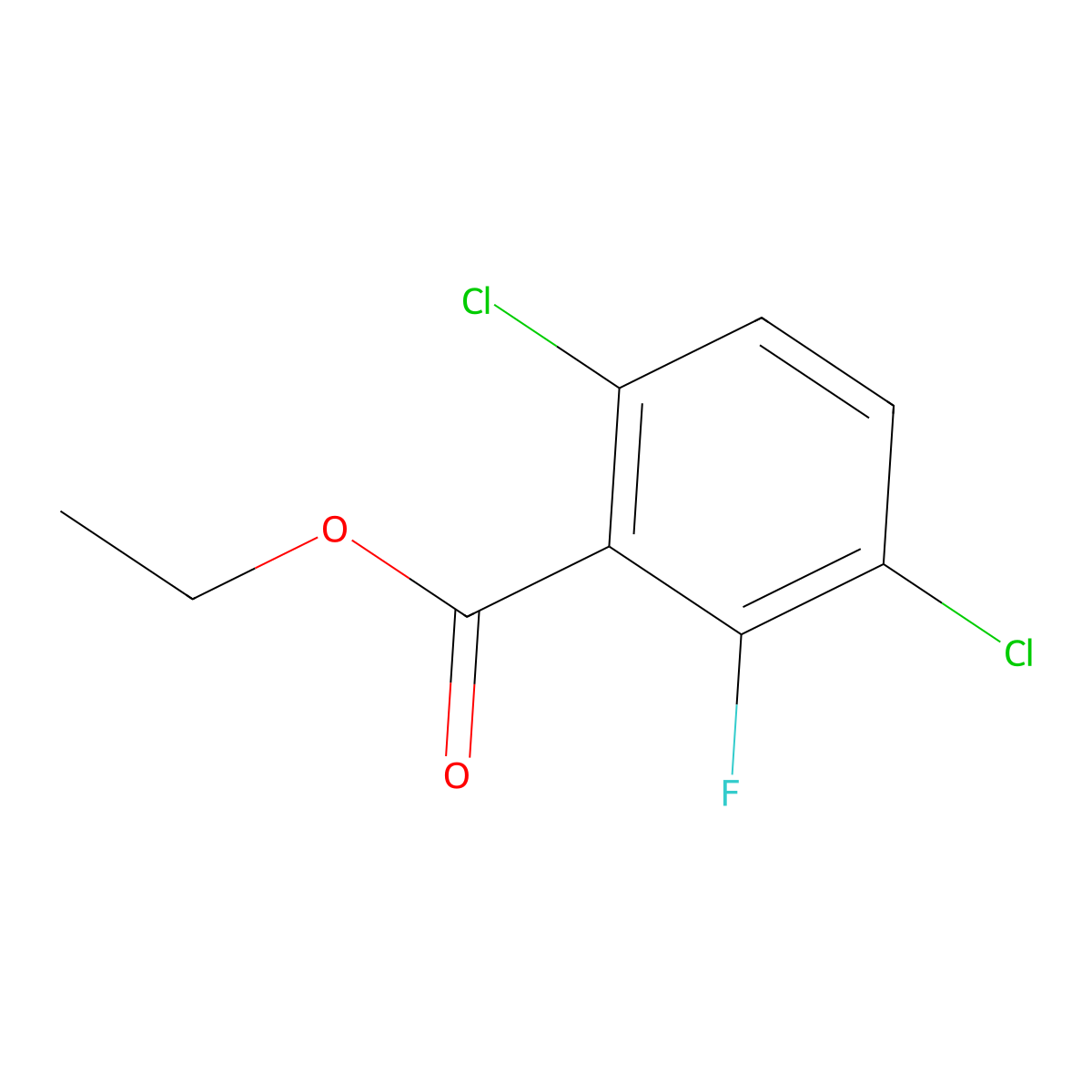 Ethyl 3,6-dichloro-2-fluorobenzoate molecular structure, CAS 1214329-21-1