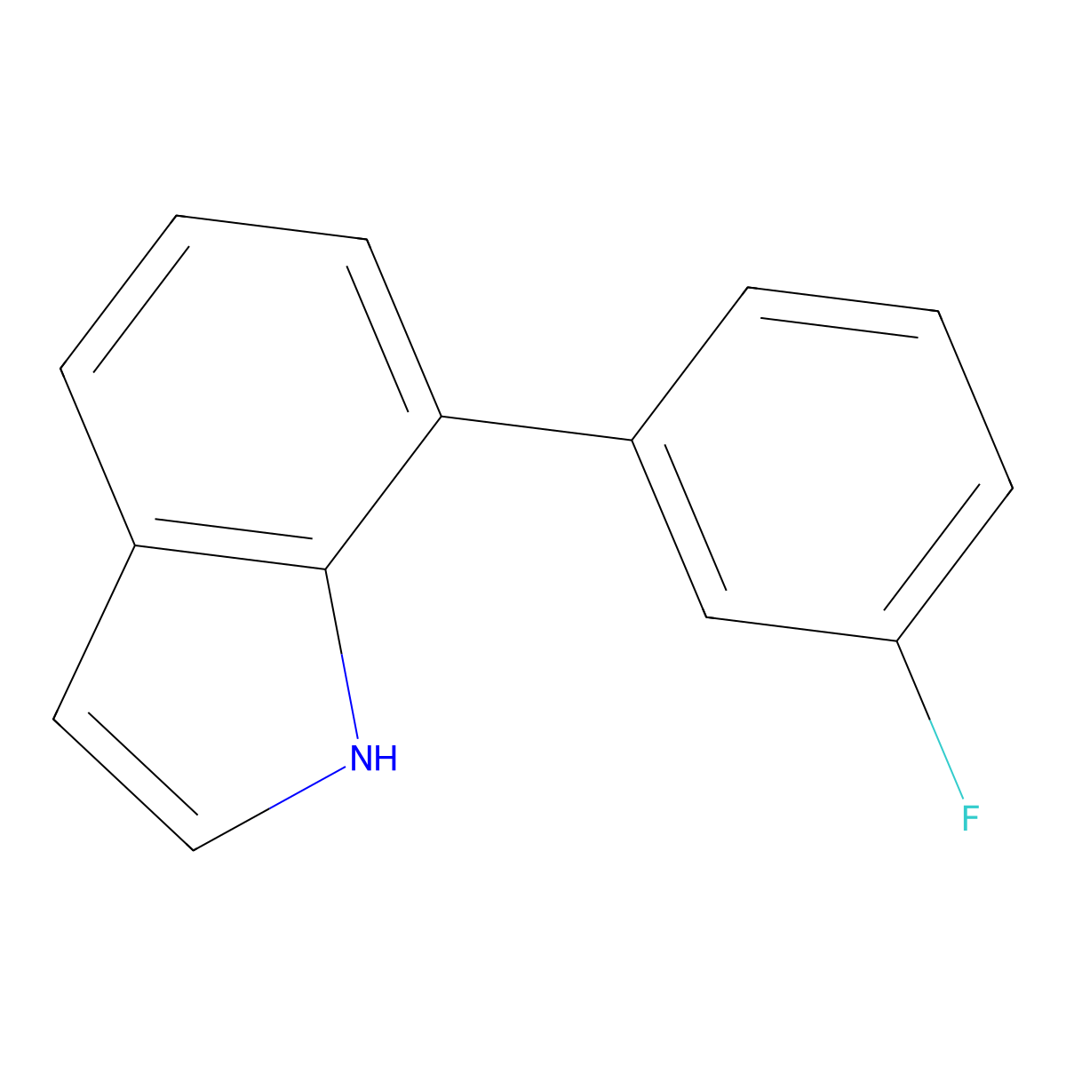 7-(3-fluorophenyl)-1H-indole molecular structure, CAS 1214329-23-3