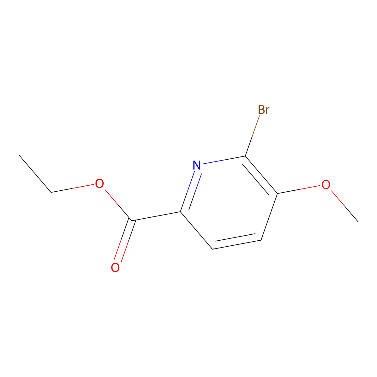 Ethyl 6-bromo-5-methoxypicolinate molecular structure, CAS 1214329-41-5