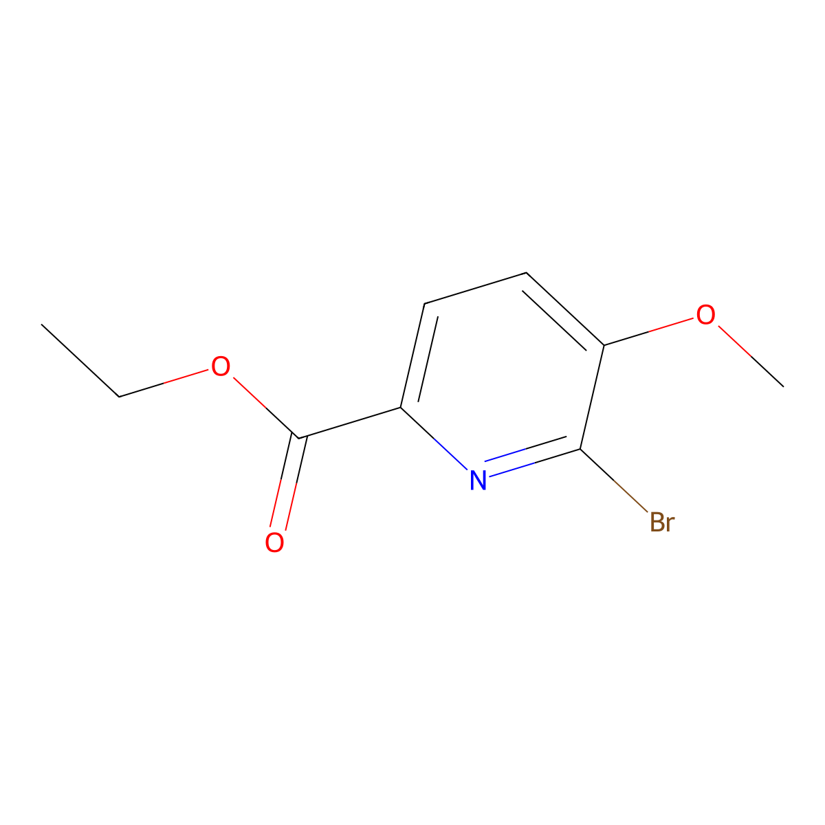 Ethyl 6-bromo-5-methoxypicolinate molecular structure, CAS 1214329-41-5