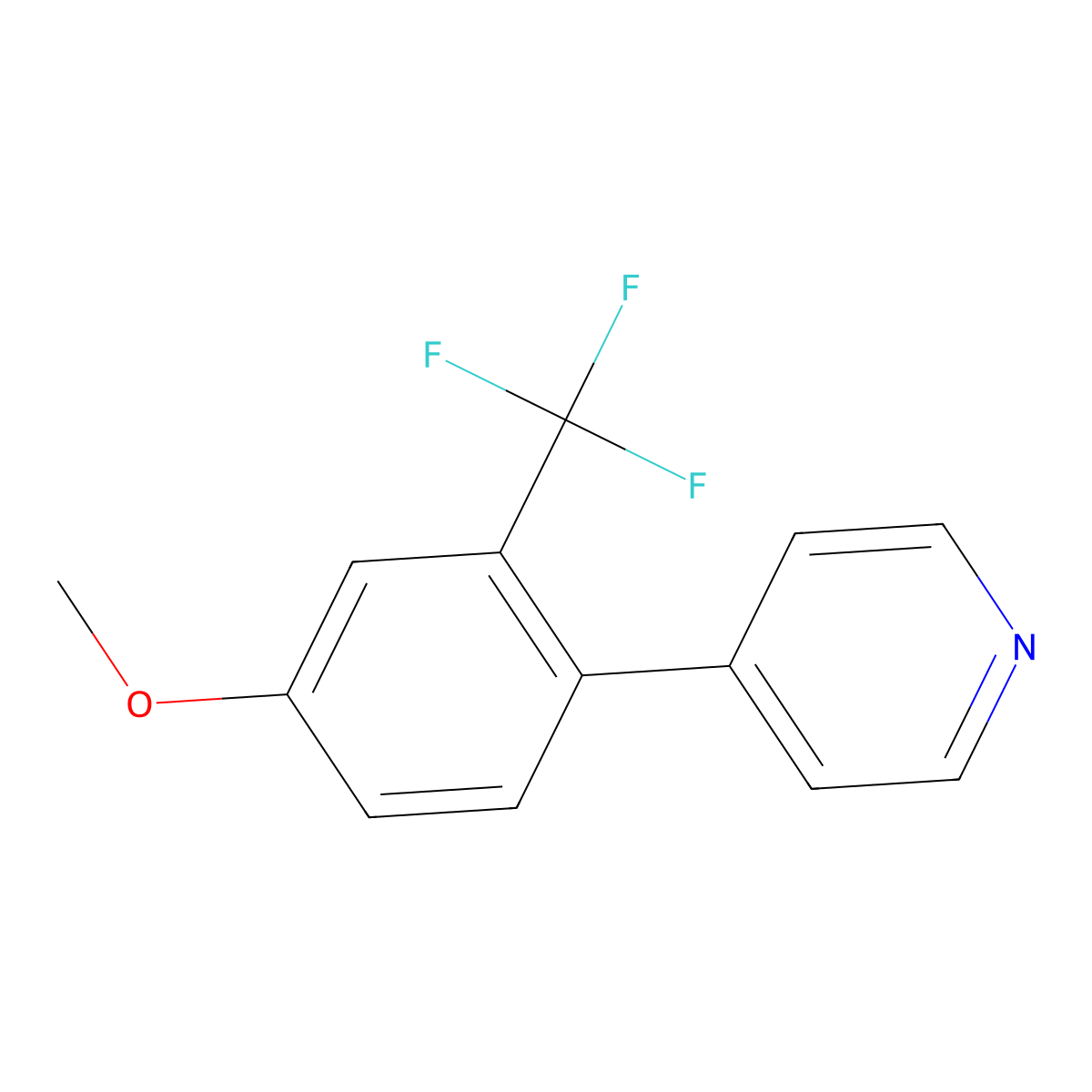 4-(4-Methoxy-2-(trifluoromethyl)phenyl)pyridine molecular structure, CAS 1214329-47-1