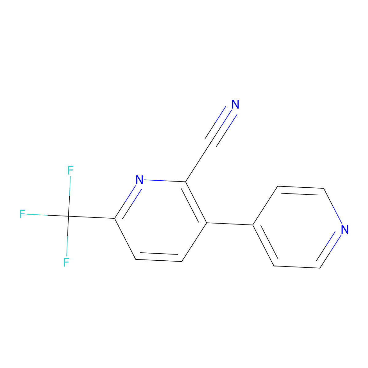 3-(Pyridin-4-yl)-6-(trifluoromethyl)picolinonitrile molecular structure, CAS 1214329-48-2