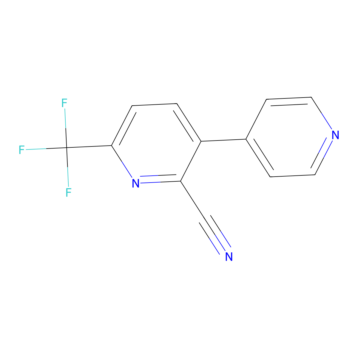 3-(Pyridin-4-yl)-6-(trifluoromethyl)picolinonitrile molecular structure, CAS 1214329-48-2
