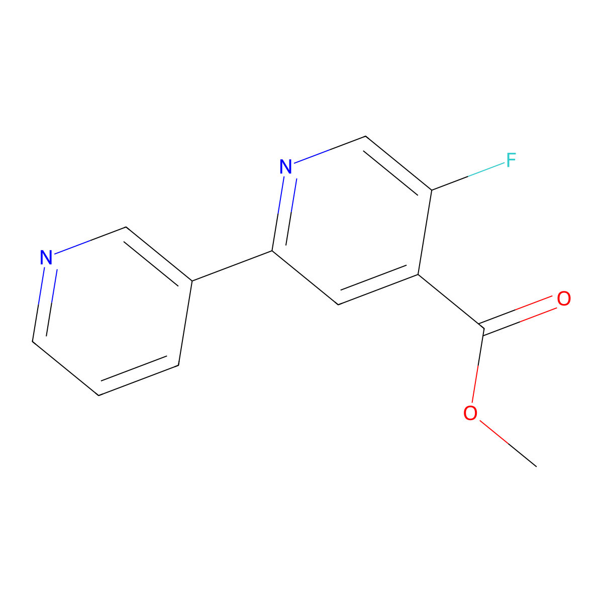 Methyl 5-fluoro-2-pyridin-3-ylpyridine-4-carboxylate molecular structure, CAS 1214329-82-4