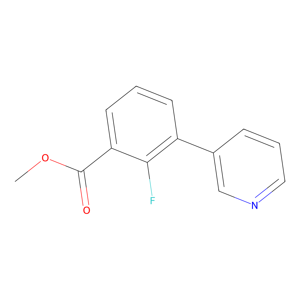 Methyl 2-fluoro-3-pyridin-3-ylbenzoate molecular structure, CAS 1214329-88-0