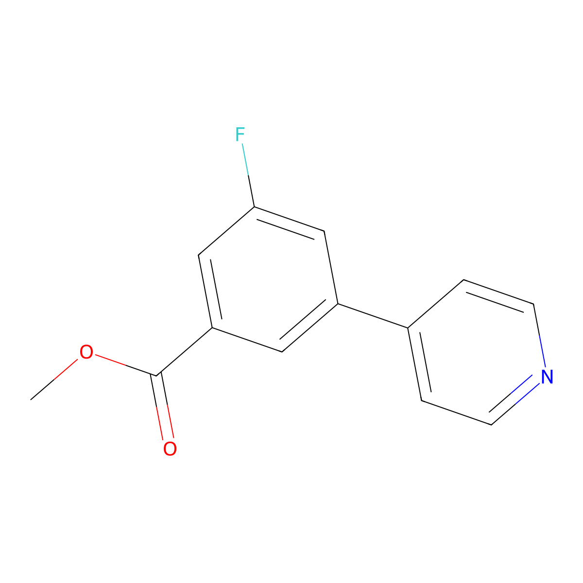 Methyl 3-fluoro-5-pyridin-4-ylbenzoate molecular structure, CAS 1214329-96-0