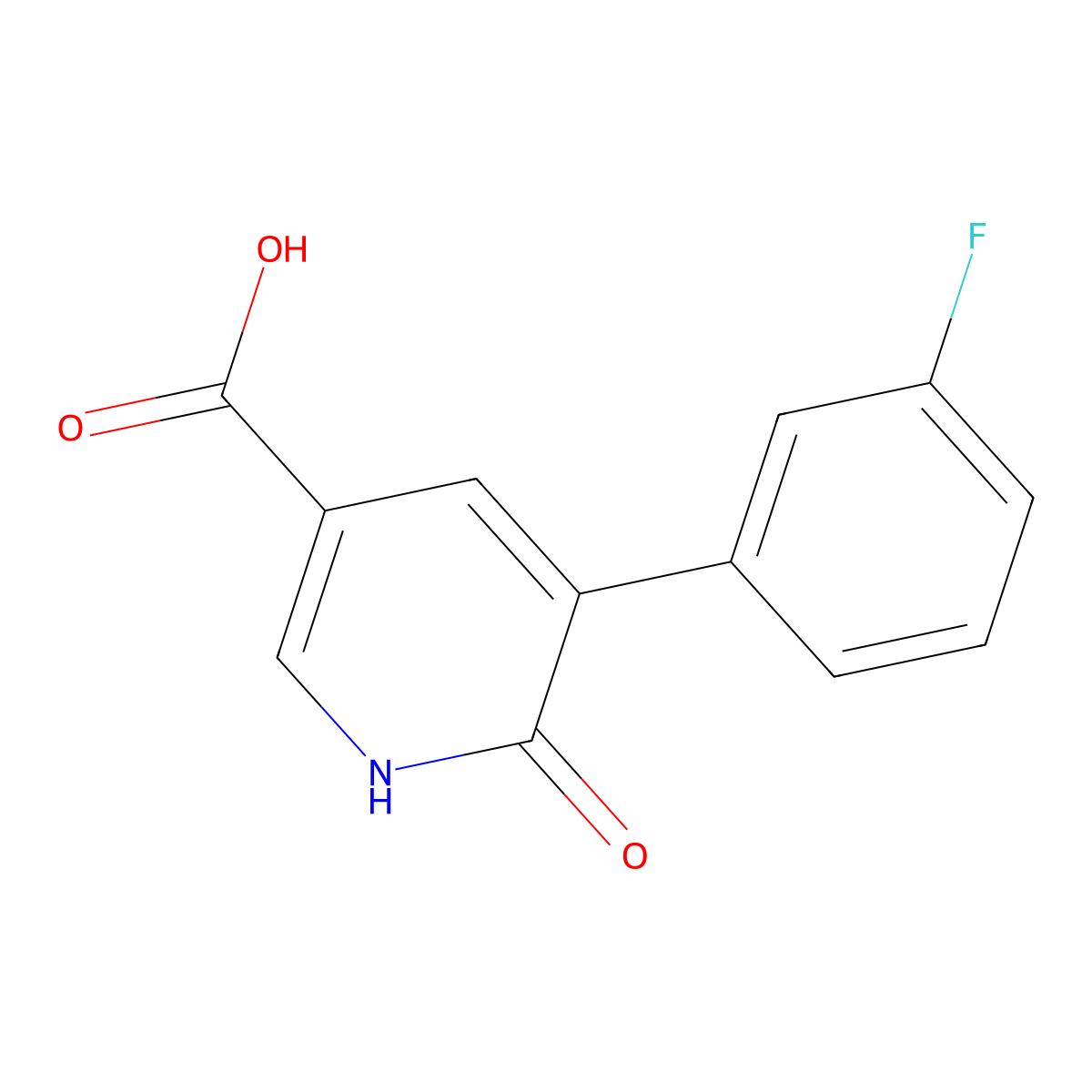 5-(3-Fluorophenyl)-6-hydroxynicotinic acid molecular structure, CAS 1214330-23-0