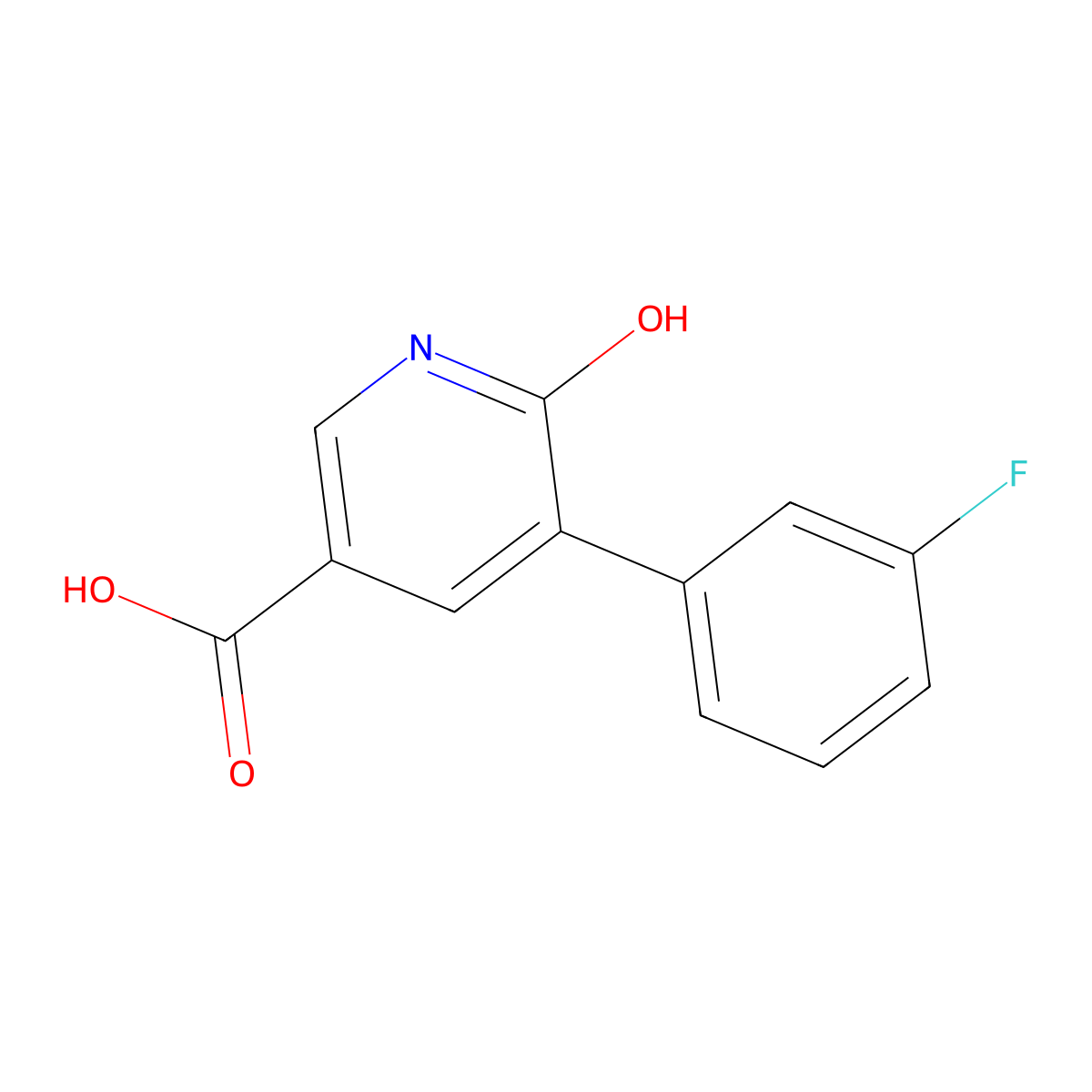 5-(3-Fluorophenyl)-6-hydroxynicotinic acid molecular structure, CAS 1214330-23-0