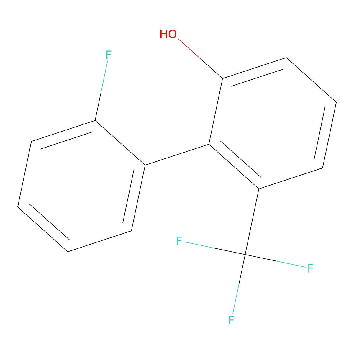 2'-Fluoro-6-(trifluoromethyl)[1,1'-biphenyl]-2-ol molecular structure, CAS 1214330-32-1