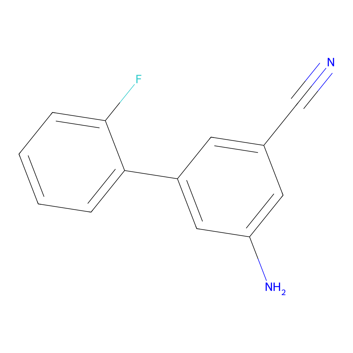 3-Amino-5-(2-fluorophenyl)benzonitrile molecular structure, CAS 1214330-50-3
