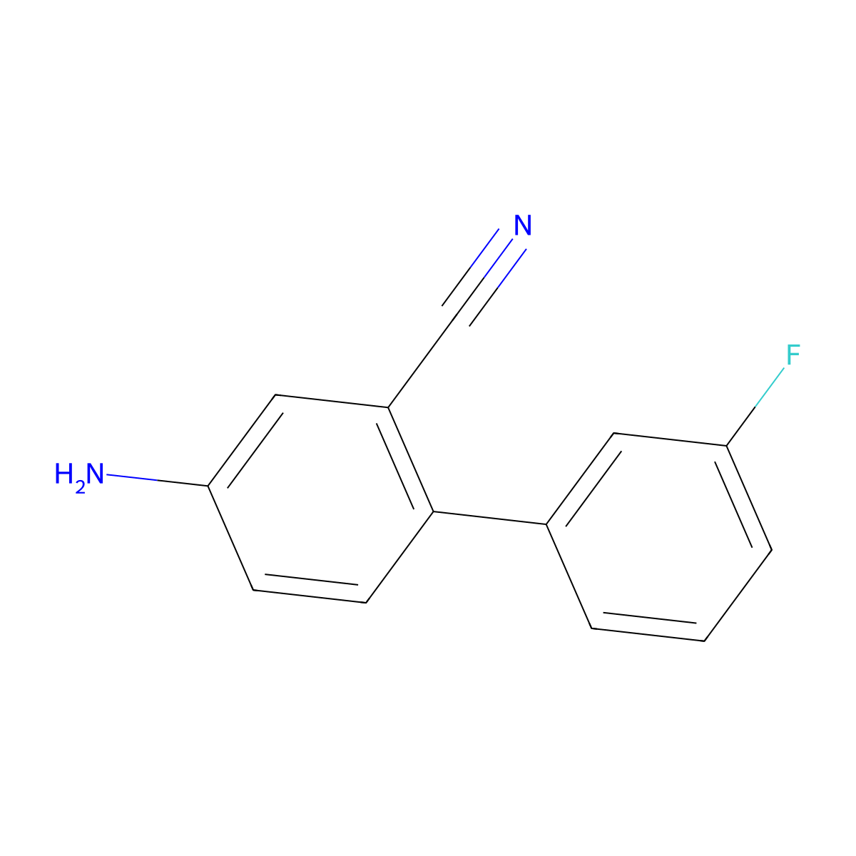 4-Amino-3'-fluoro-[1,1'-biphenyl]-2-carbonitrile molecular structure, CAS 1214330-52-5