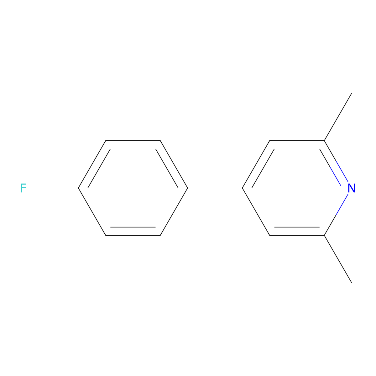 4-(4-Fluorophenyl)-2,6-dimethylpyridine molecular structure, CAS 1214330-53-6