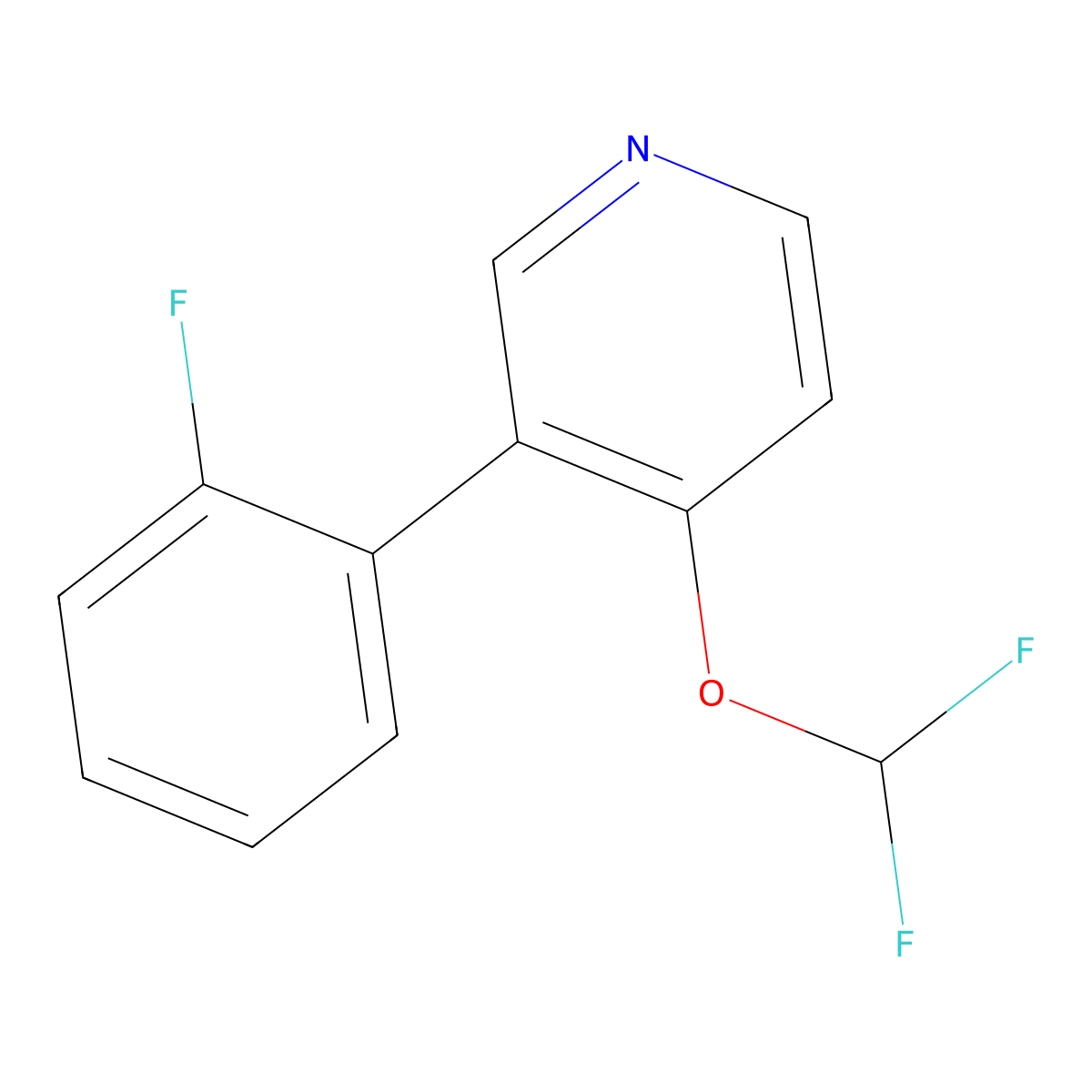4-(Difluoromethoxy)-3-(2-fluorophenyl)pyridine molecular structure, CAS 1214330-61-6
