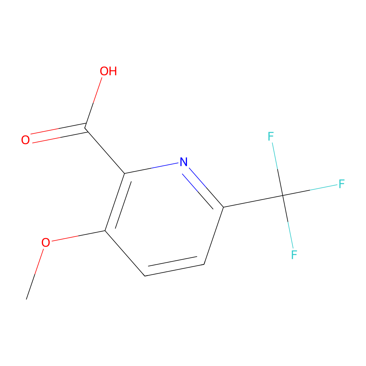 3-Methoxy-6-(trifluoromethyl)picolinic acid molecular structure, CAS 1214330-74-1