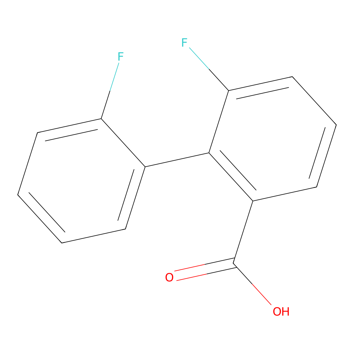 3-Fluoro-2-(2-fluorophenyl)benzoic acid molecular structure, CAS 1214330-78-5
